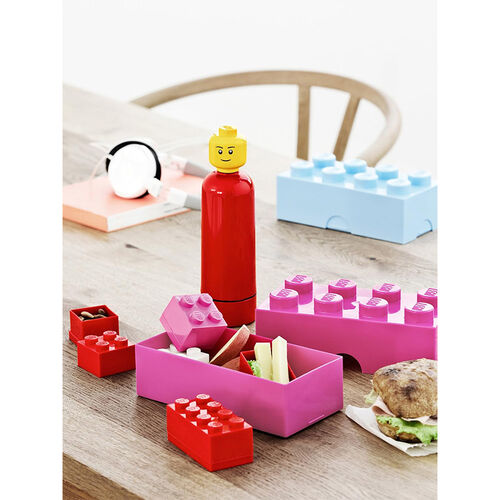 CAJA DE ALMUERZO - BRICK DE OCHO ENCAJES ROSA