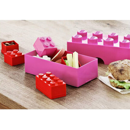 CAJA DE ALMUERZO - BRICK DE OCHO ENCAJES ROSA