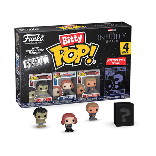 Funko Bitty Pop! La Saga del Infinito - Hulk, Viuda Negra, Ojo de Halcón y ¿?