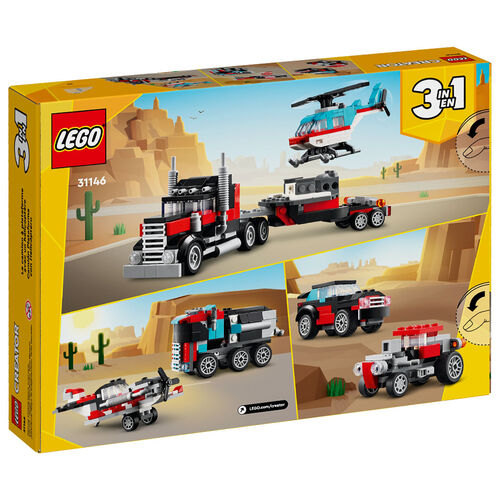 Lego Creator 3en1 - Camión Plataforma con Helicóptero