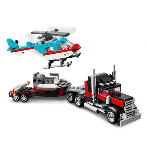 Lego Creator 3en1 - Camión Plataforma con Helicóptero