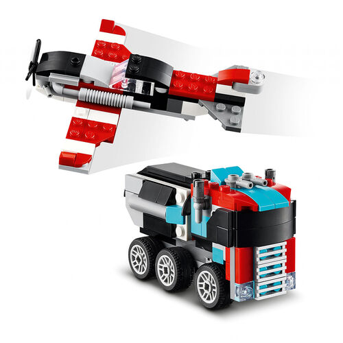 Lego Creator 3en1 - Camión Plataforma con Helicóptero