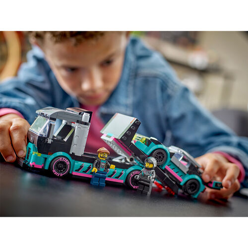 LEGO CITY - COCHE DE CARRERAS Y CAMIÓN DE TRANSPORTE