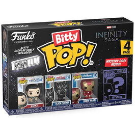 Funko Bitty Pop! La Saga del Infinito - Loki, Black Panther, Iron Man y ¿?