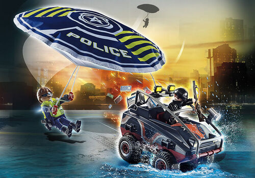 PLAYMOBIL - POLICÍA PARACAÍDAS: PERSECUCIÓN DEL VEHÍCULO ANFIBIO