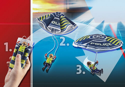 PLAYMOBIL - POLICÍA PARACAÍDAS: PERSECUCIÓN DEL VEHÍCULO ANFIBIO
