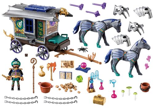 PLAYMOBIL - VIOLET VALE: CARRUAJE DE MERCADERES