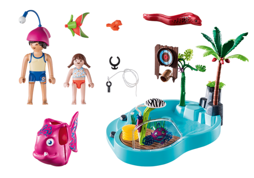 PLAYMOBIL - PISCINA DIVERTIDA CON ROCIADOR DE AGUA