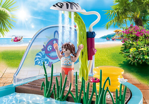 PLAYMOBIL - PISCINA DIVERTIDA CON ROCIADOR DE AGUA