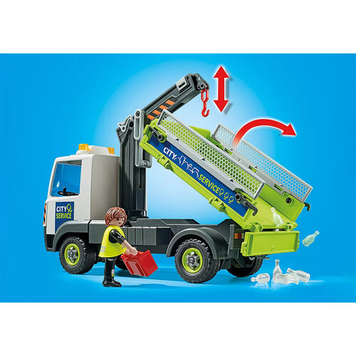 PLAYMOBIL - CAMIÓN DE RESIDUOS DE VIDRIO CON CONTENEDOR