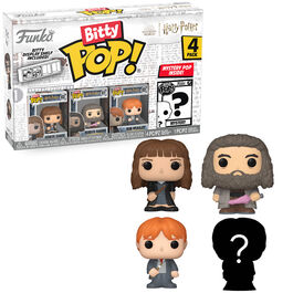 Funko Bitty Pop! Harry Potter - Hermione Granger, Rubeus Hagrid, Ron Weasley y ¿?