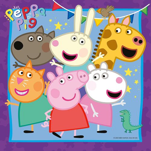Ravensburger Puzle La familia y los amigos de Peppa Pig 3 X 49 piezas