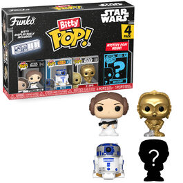 Funko Bitty Pop! Star Wars - Leia, R2-D2, C-3PO y ¿?