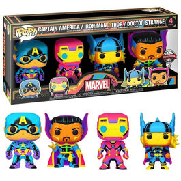 FUNKO POP! MARVEL - PACK DE 4 FIGURAS BLACKLIGHT EXCLUSIVO