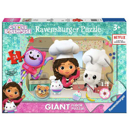 RAVENSBURGER PUZLE GIGANTE DE COCINANDO EN LA CASA DE MUÑECAS DE GABBY 24 PIEZAS