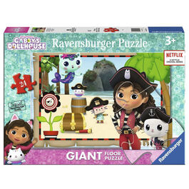 RAVENSBURGER PUZLE GIGANTE DE PIRATAS EN LA CASA DE MUÑECAS DE GABBY 24 PIEZAS