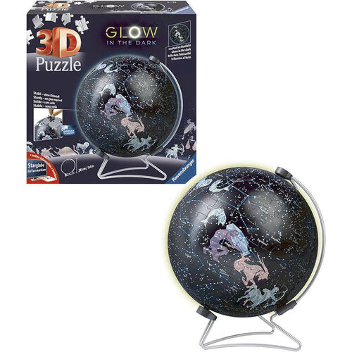 RAVENSBURGER PUZLE 3D GLOBO TERRÁQUEO DE ESTRELLAS QUE BRILLA 180 PIEZAS