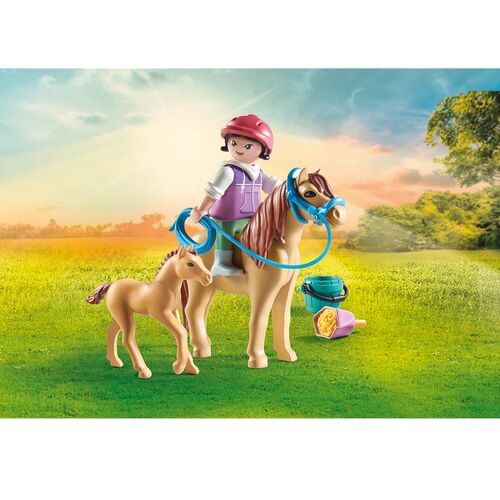 PLAYMOBIL - NIÑA CON PONI Y POTRO