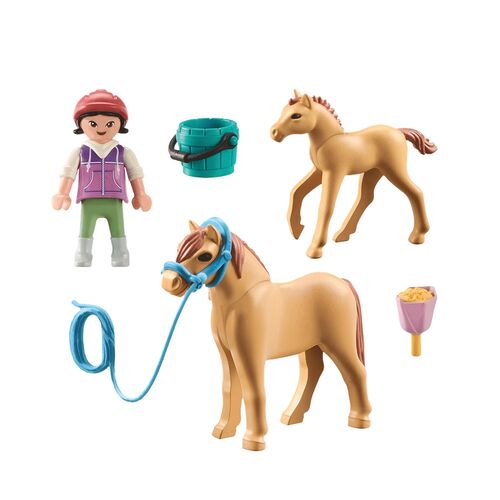 PLAYMOBIL - NIÑA CON PONI Y POTRO