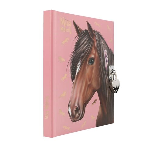 TOP MODEL - DIARIO DE CABALLO MARRÓN CON CANDADO MISS MELODY