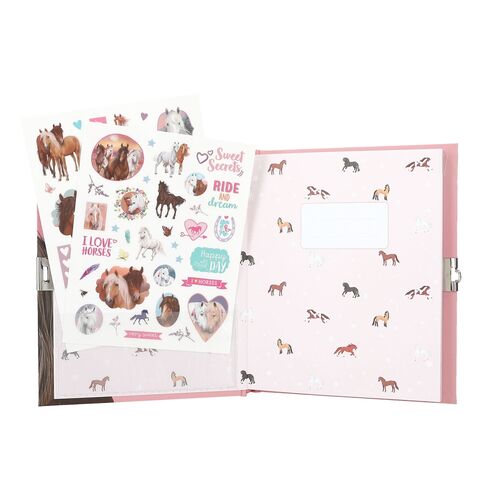 TOP MODEL - DIARIO DE CABALLO MARRÓN CON CANDADO MISS MELODY
