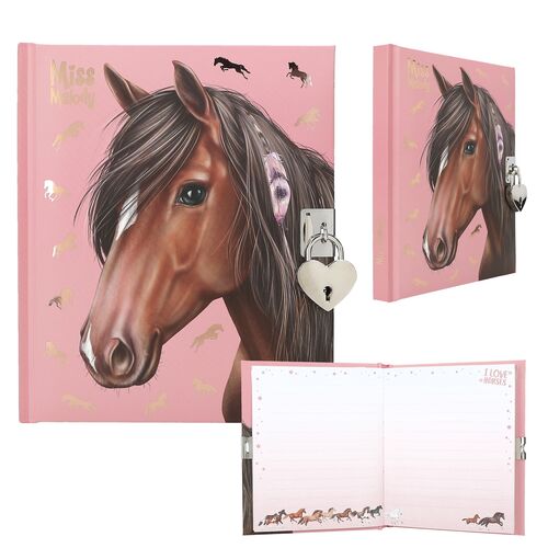 TOP MODEL - DIARIO DE CABALLO MARRÓN CON CANDADO MISS MELODY
