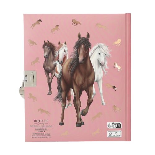TOP MODEL - DIARIO DE CABALLO MARRÓN CON CANDADO MISS MELODY