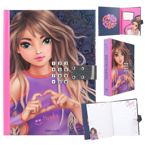 TOP MODEL - DIARIO CON CÓDIGO SECRETO NIGHT LIGHT