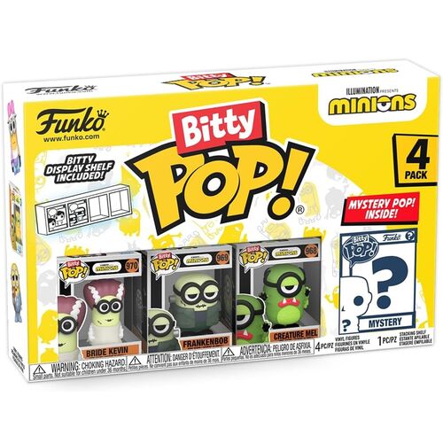FUNKO BITTY POP! MINIONS - FRANKENBOB, BRIDE KEVIN, CREATURE MEL Y ¿?