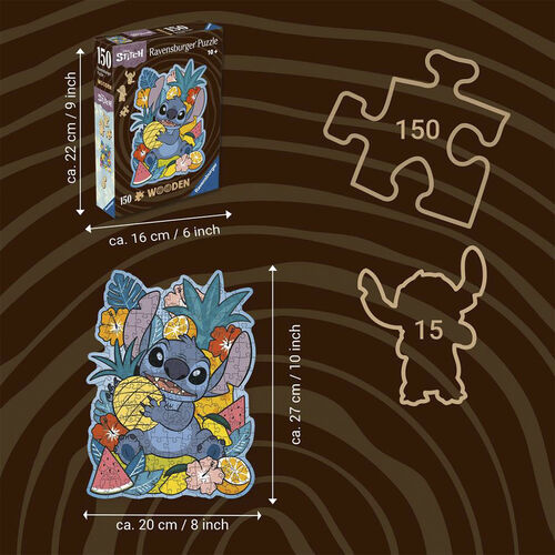 RAVENSBURGER PUZLE DE MADERA DE DISNEY STITCH 150 PIEZAS