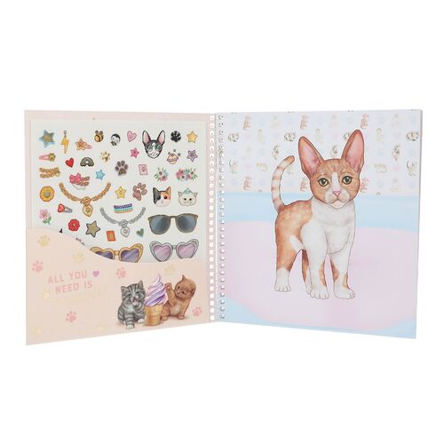 Top Model Cuaderno de pegatinas Dress Me Kitty