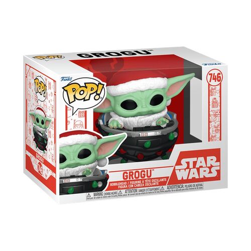 FUNKO POP! THE MANDALORIAN – GROGU CON GORRO DE PAPÁ NOEL EN COCHECITO