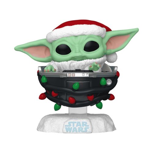 FUNKO POP! THE MANDALORIAN – GROGU CON GORRO DE PAPÁ NOEL EN COCHECITO