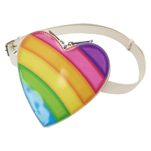 FUNKO LOUNGEFLY LISA FRANK - MOCHILA CON RIÑONERA DE CORAZÓN ARCOÍRIS