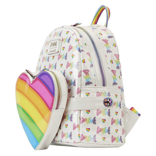 FUNKO LOUNGEFLY LISA FRANK - MOCHILA CON RIÑONERA DE CORAZÓN ARCOÍRIS