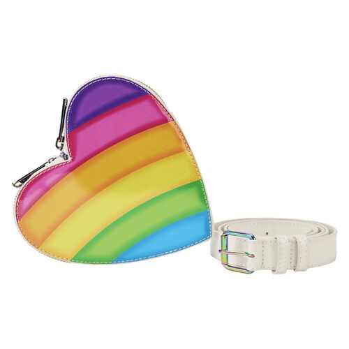 FUNKO LOUNGEFLY LISA FRANK - MOCHILA CON RIÑONERA DE CORAZÓN ARCOÍRIS