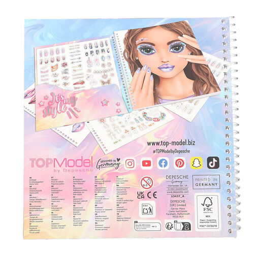 TOP MODEL CUADERNO DE PEGATINAS DRESS ME UP MAQUILLAJE Y UÑAS