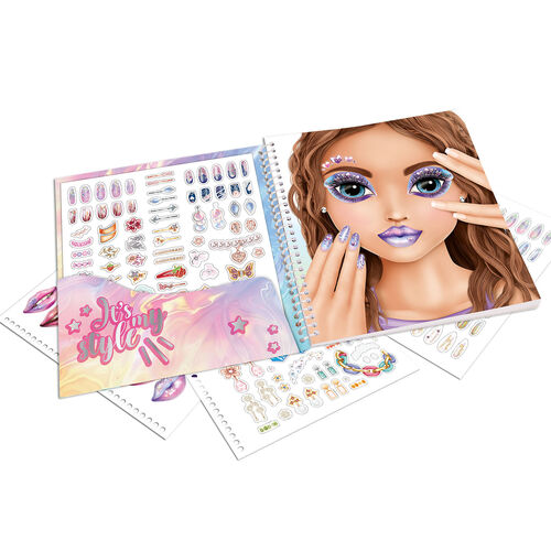 TOP MODEL CUADERNO DE PEGATINAS DRESS ME UP MAQUILLAJE Y UÑAS