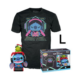 FUNKO POP! TEES: LILO & STITCH - STITCH GAMER CON RANA + CAMISETA TALLA L