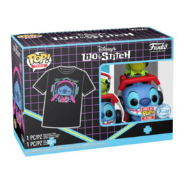 FUNKO POP! TEES: LILO & STITCH - STITCH GAMER CON RANA + CAMISETA TALLA L