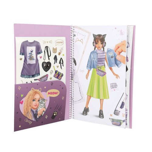TOP MODEL - CUADERNO DE PEGATINAS GRANDE DRESS ME UP REBEL KITTY