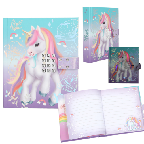 YLVI - DIARIO CON CÓDIGO SECRETO, LED Y SONIDO UNICORNIO