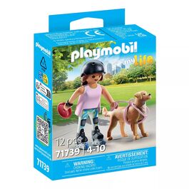 PLAYMOBIL - PATINADORA CON RETRIEVER