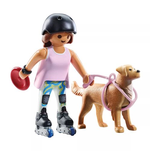 PLAYMOBIL - PATINADORA CON GOLDEN RETRIEVER