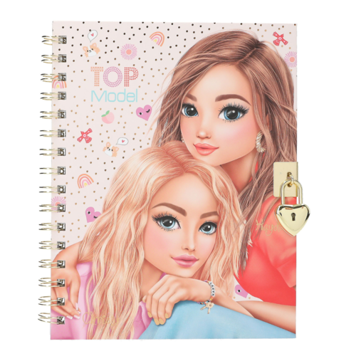 DIARIO CON CANDADO Y PULSERA TOP MODEL - HAPPY