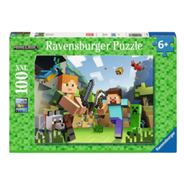 RAVENSBURGER PUZLE MINECRAFT - STEVE Y ALEX 100 PIEZAS XXL