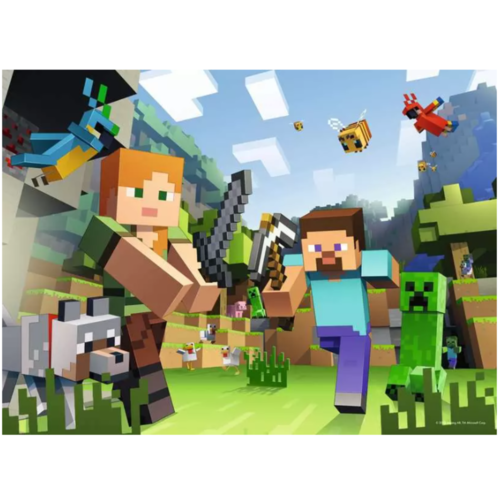 RAVENSBURGER PUZLE MINECRAFT - STEVE Y ALEX 100 PIEZAS XXL