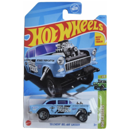 HOT WHEELS - HW GASSERS - '55 CHEVY BEL AIR GASSER (TRACK STARS) (110/250) - SKY BLUE