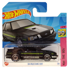 HOT WHEELS - HW THE '80S - '84 MUSTANG SVO (25/250) - BLACK (FULL CARD)