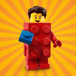 LE71021-02 LEGO® MINIFIGURES® 18ª EDICIÓN - FIESTA - Chico con disfraz de ladrillo LEGO